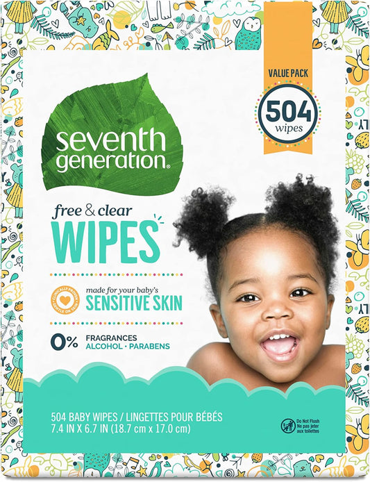 Seventh Generation Baby Wipes for Sensitive Skin Care 504 Count