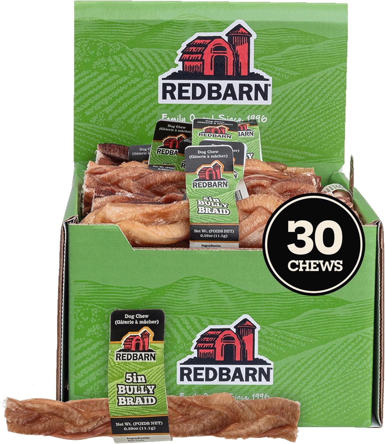 Redbarn Braided Bully Sticks 5-in Chew Treats for Dogs