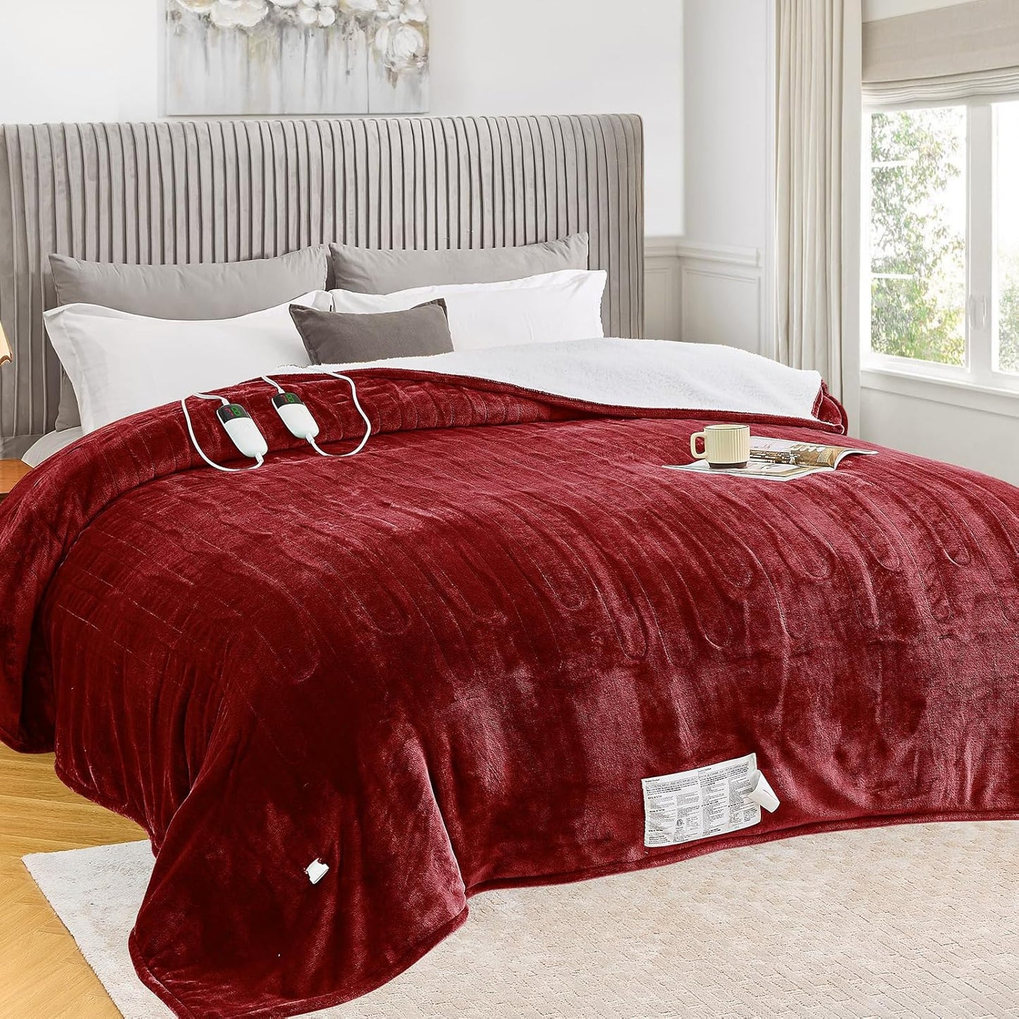 Greenoak Heated Blanket Electric Queen Size with Dual Control