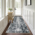 Capslpad 2x6 Black Abstract Hallway Runner - Ultra Soft Washable