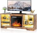 PUKAMI Fireplace TV Stand 58in Entertainment Center - With 18in