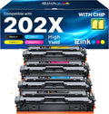 E-Z Ink Compatible 202X Toner Cartridges High Yield 4-Pack - Ready
