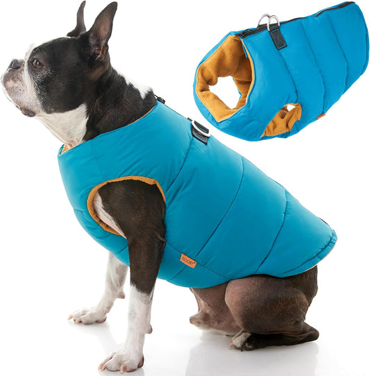 Gooby Padded Vest Dog Jacket - Warm Zip Up Fleece for Small Dogs