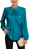 GRACE KARIN Women's Mock Neck Satin Blouse - Elegant Office Top