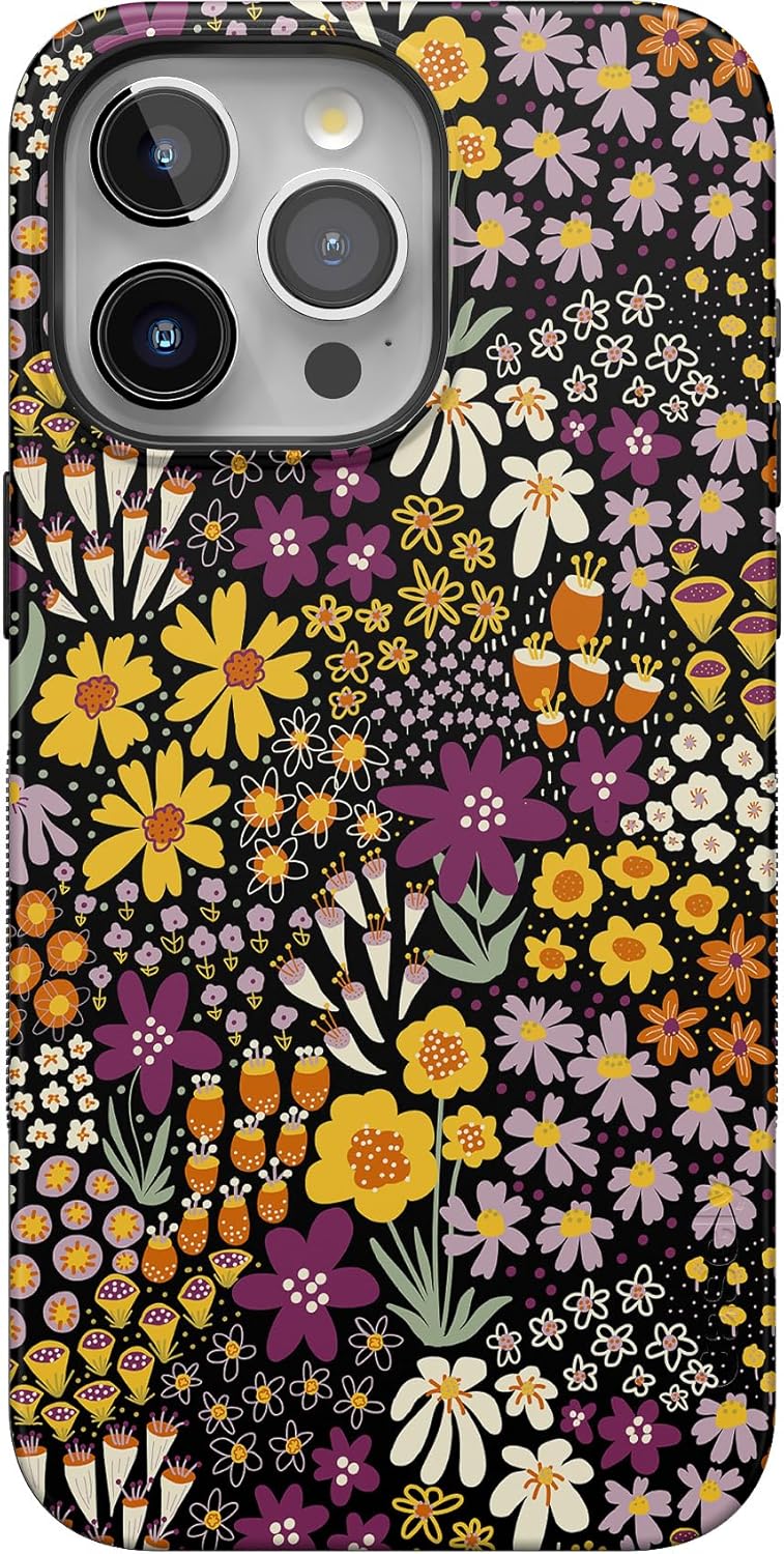 Casely iPhone 15 Pro Case - Plum Floral Bold Protection