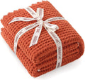 Snuggle Sac Orange Waffle Blanket 60x80 in - Cozy Reversible Throw
