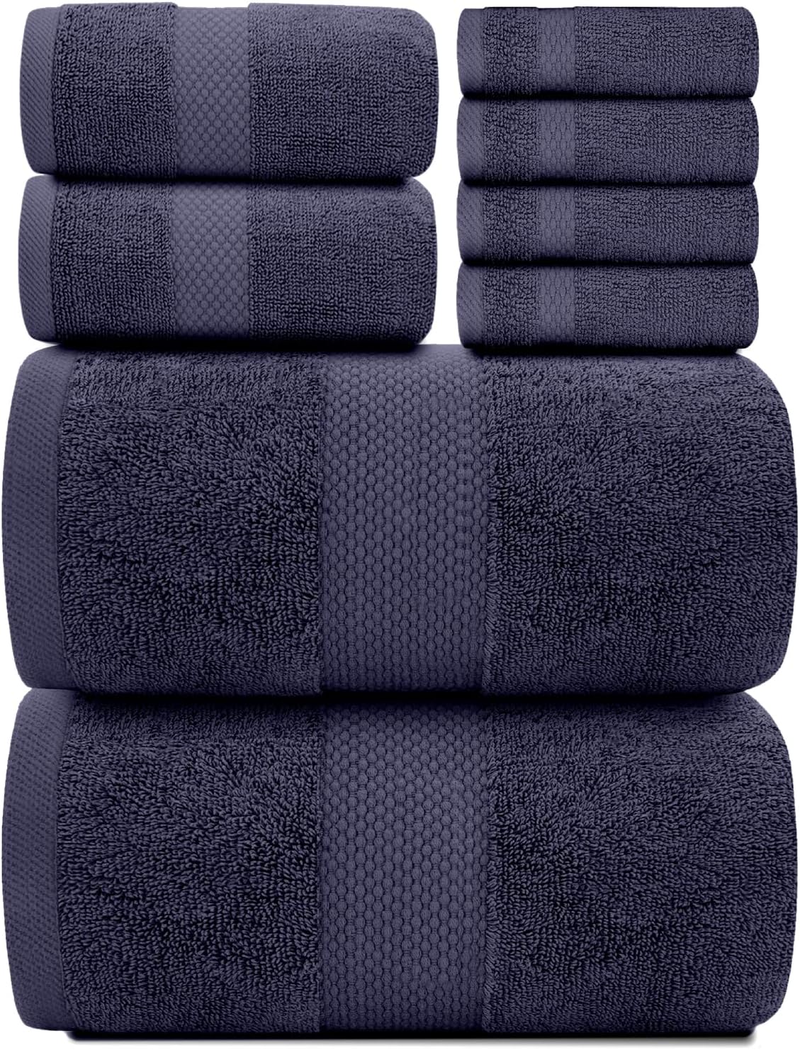 Luxury Bath Towel Set of 8 Pieces - 100% Turkish Cotton