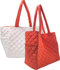 Riva Reversible Nylon Tote - Lightweight, Quilted, Magnet Close