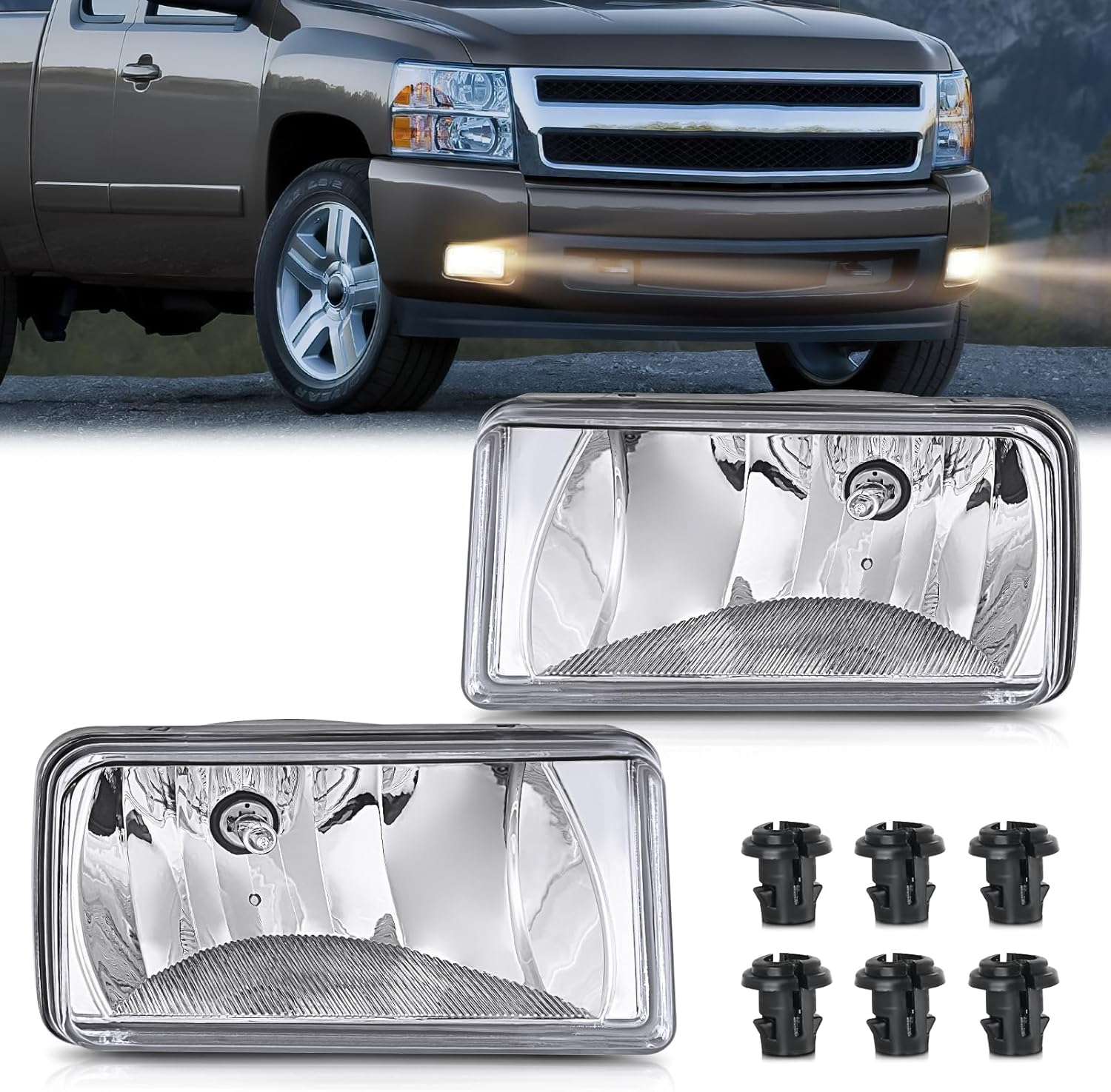 Nilight Fog Lights Assembly for Chevrolet and GMC Vehicles