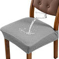 Waterproof Seat Covers for Dining Room Chairs - Grey, 6 Pcs