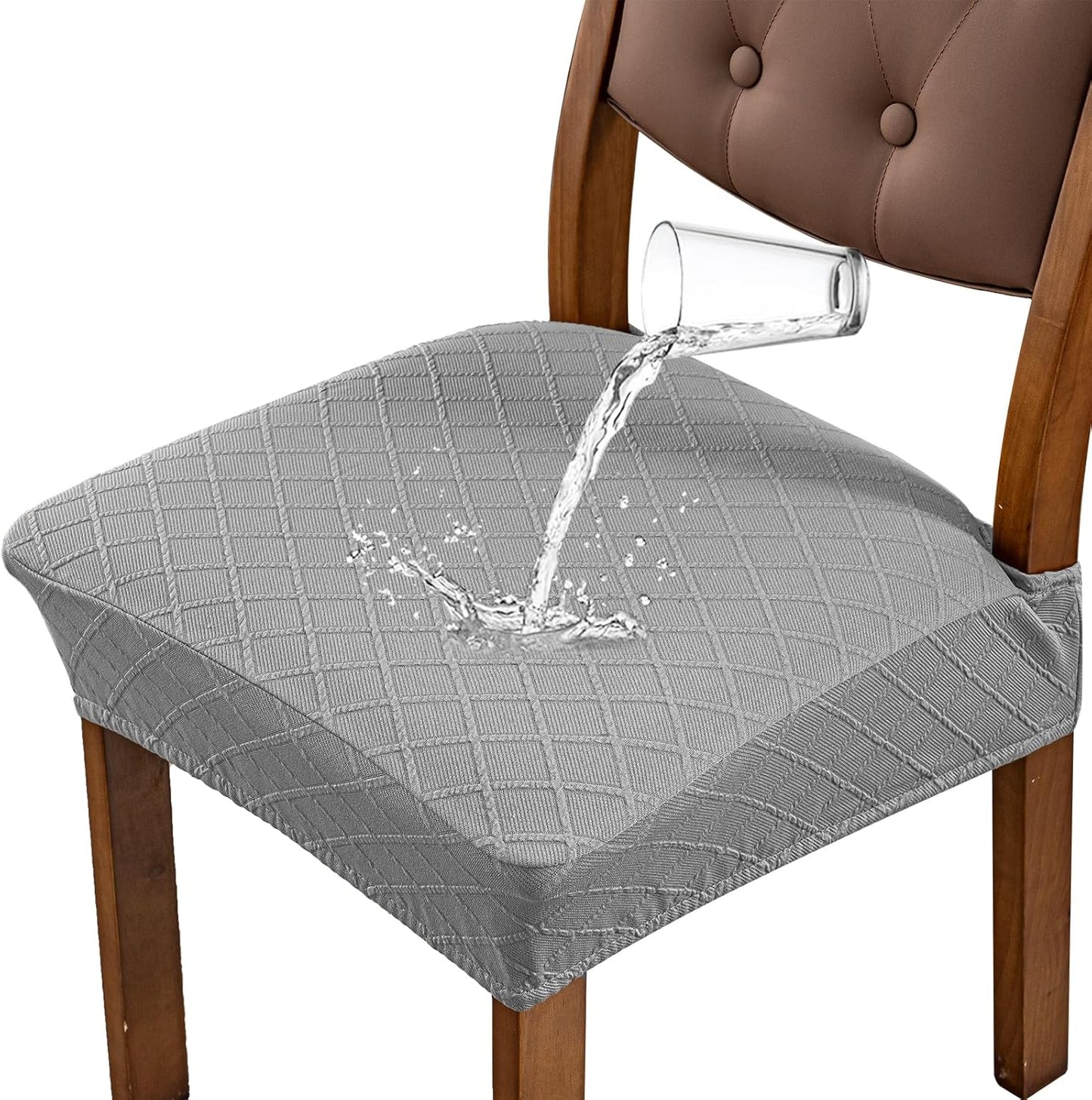 Genina Waterproof Seat Covers for Dining Room Chairs, 6 Pcs