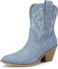 DREAM PAIRS Womens Cowboy Ankle Boots Western Booties - Low Heel