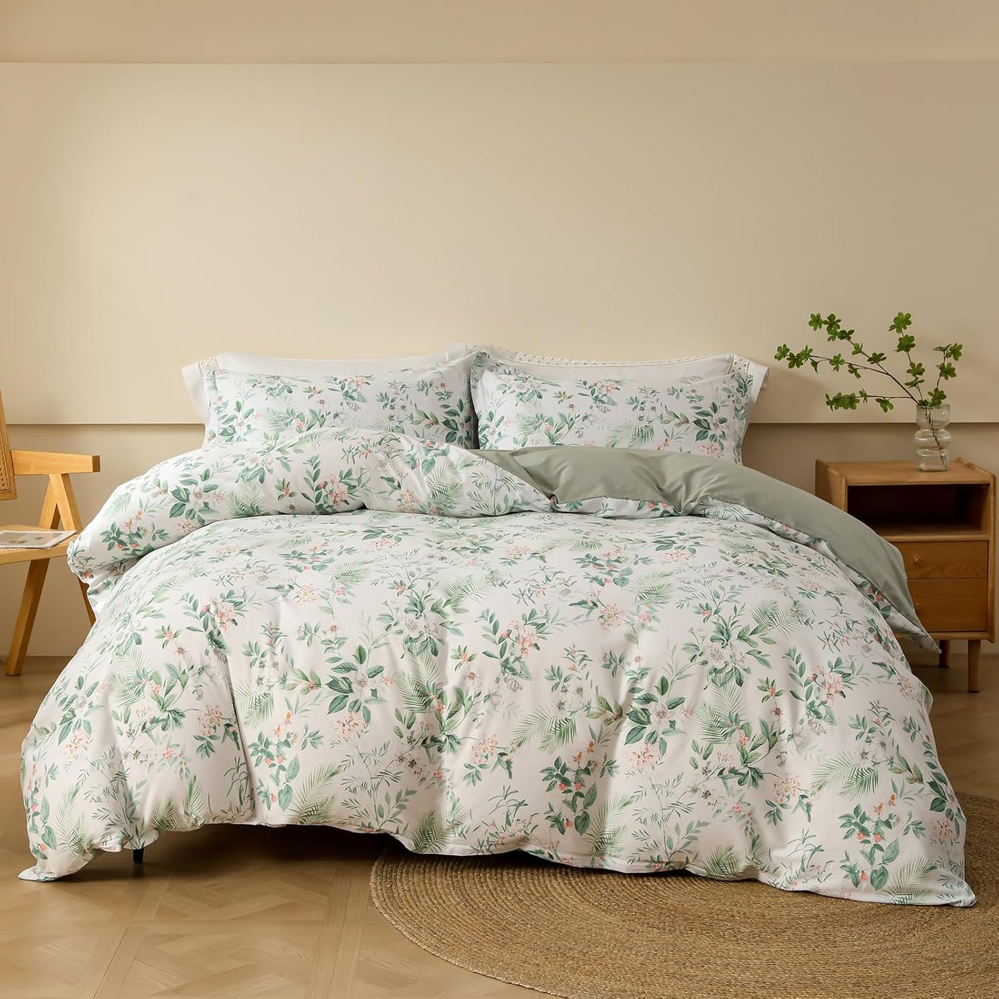 100% Cotton Floral Duvet Cover Set for Stylish Home Decor