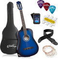 Ashthorpe 38-inch Blue Acoustic Guitar Package: Everything You Need!
