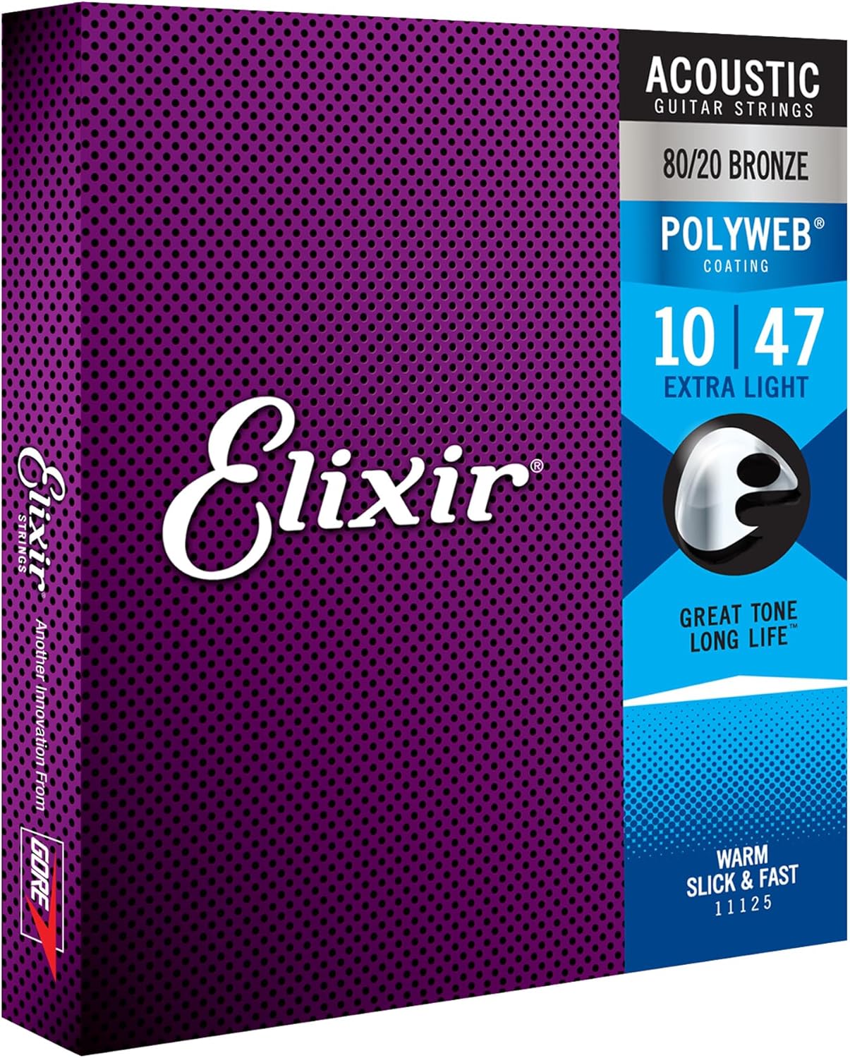 Long-Lasting Warm Tone: Elixir Acoustic Strings, Extra Light 10-47