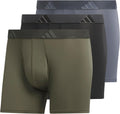 adidas Men's Stretch Cotton Boxer Brief Underwear (3-Pack) Trunks