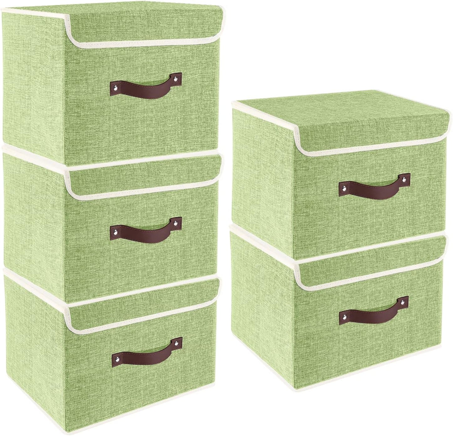 Foldable Storage Boxes with Lids for Home and Office Organization