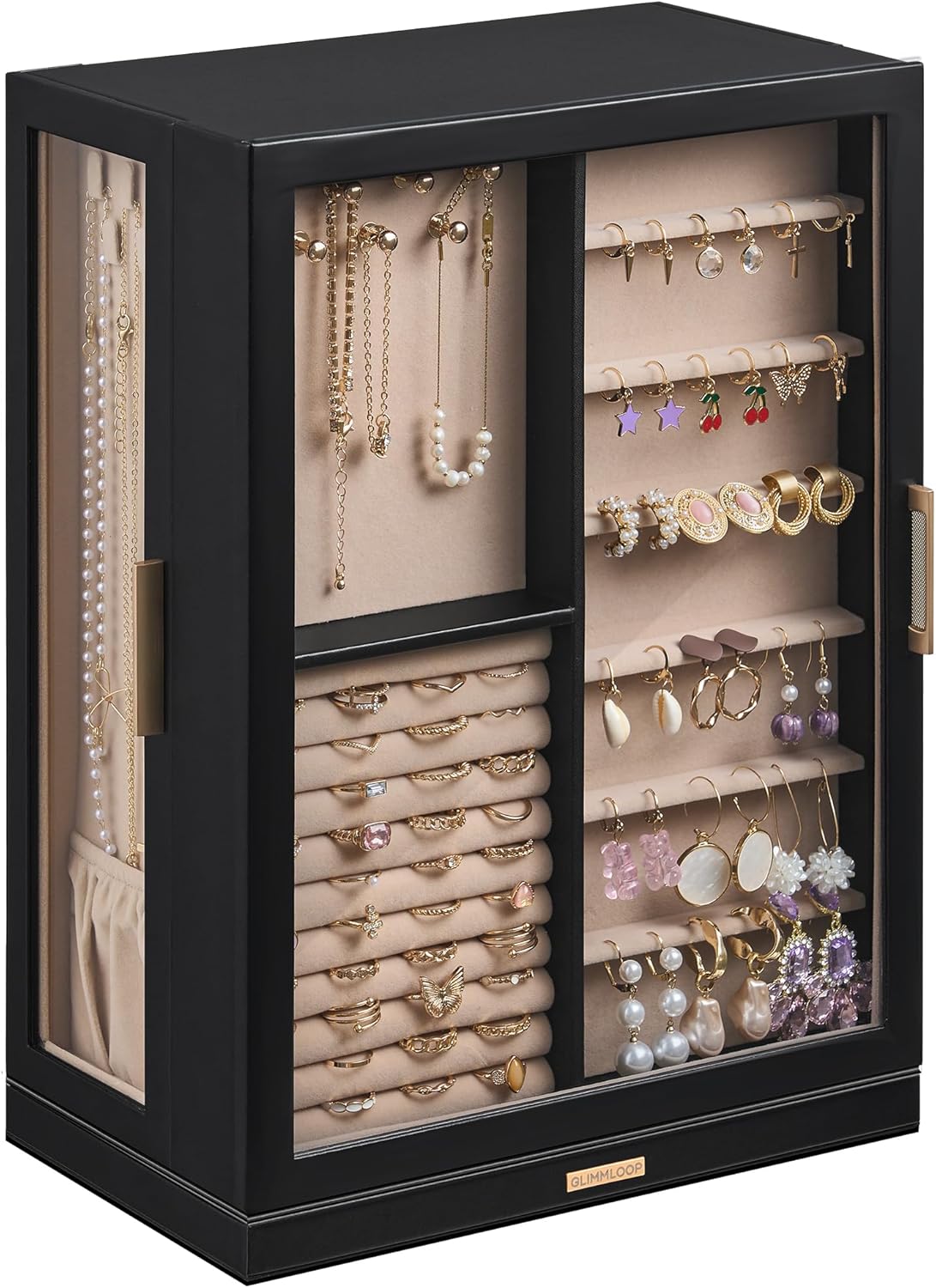 360 Rotating Jewelry Box with 9 Drawers for Elegant Storage