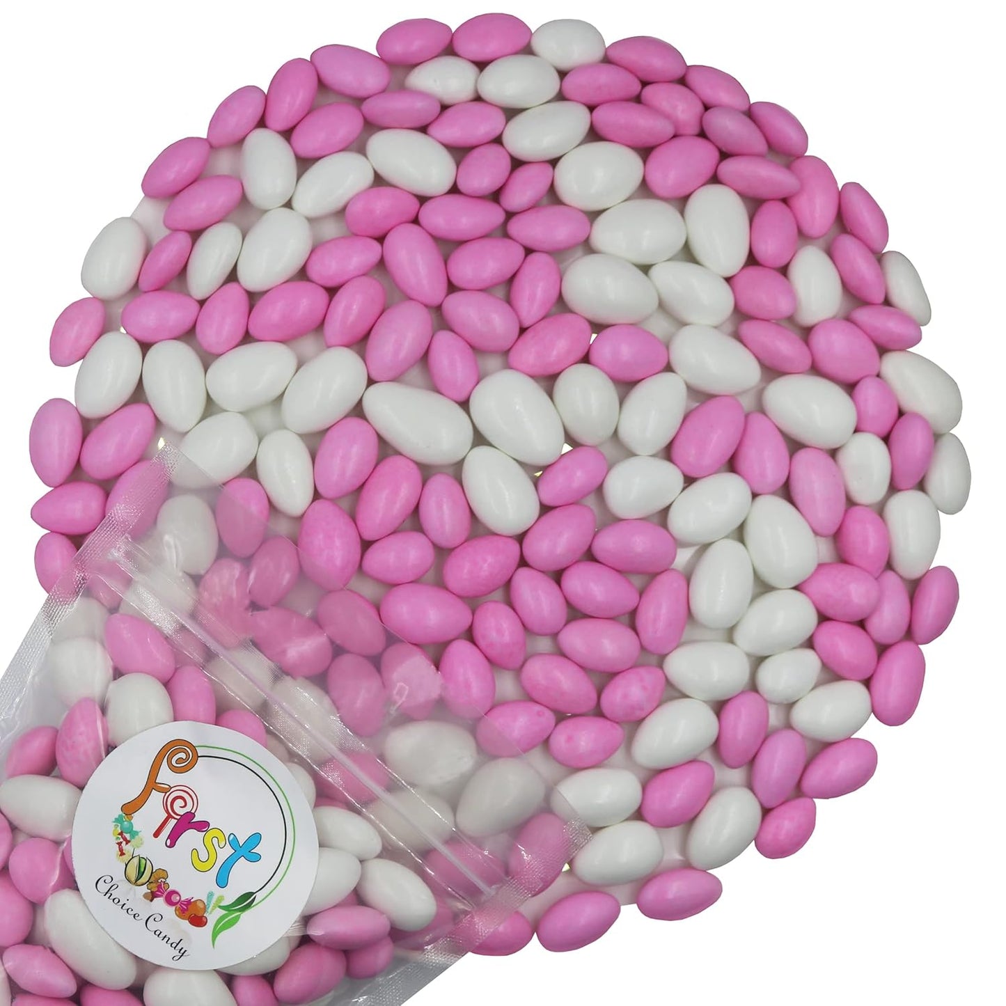 FirstChoiceCandy Jordan Almonds in Pastel Pink & White - 10 Pound