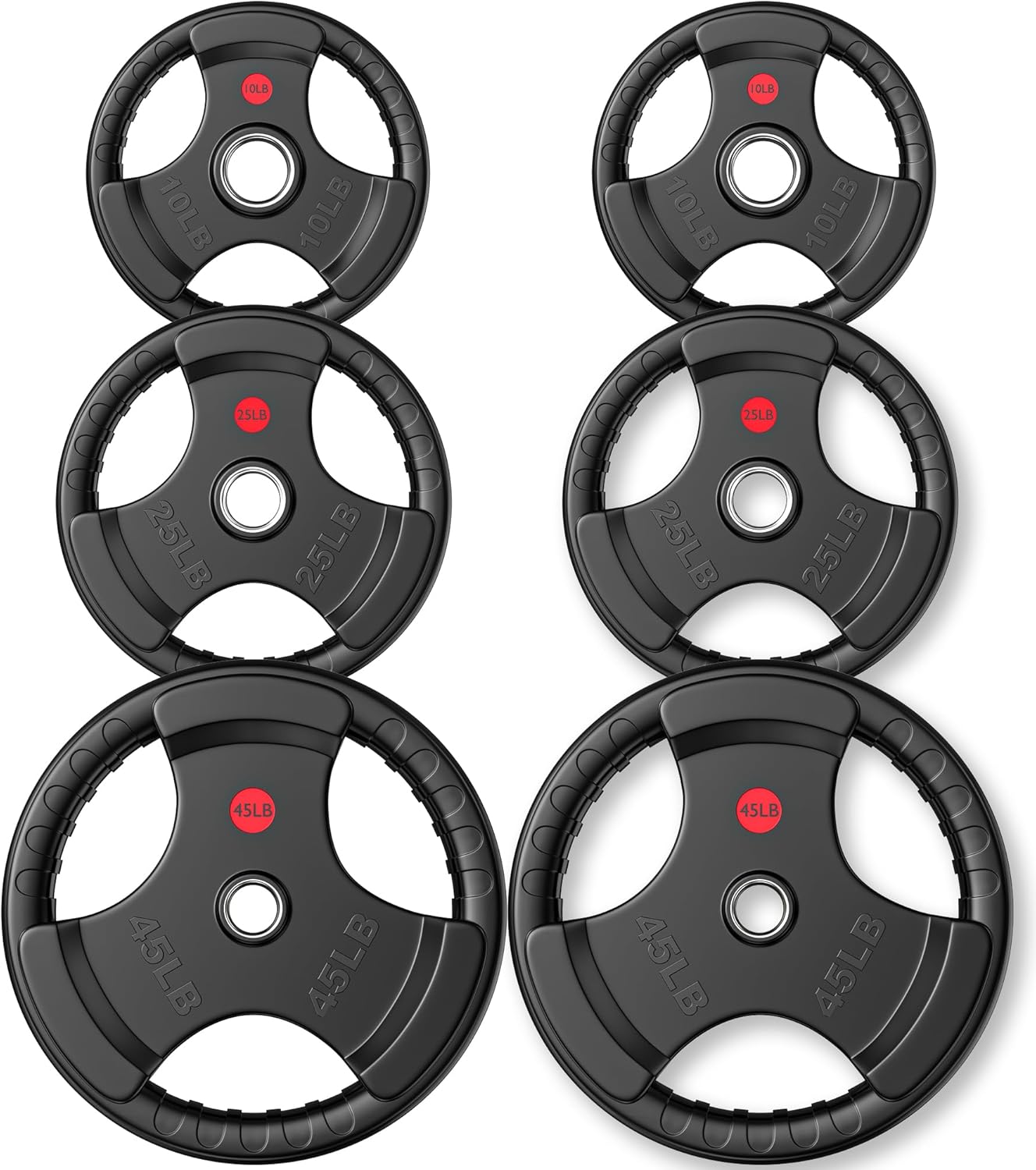 GIKPAL 2-inch Rubber Olympic Grip Weight Plates for Strength Training
