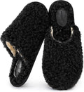 Women's Curly Faux Wool Scuff Slippers - Plush Memory Foam Comfort