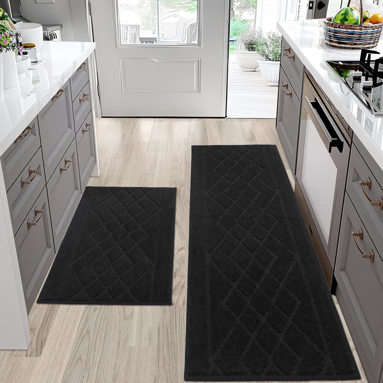 Non Slip Washable Kitchen Rugs Sets of 2 for Floor Use