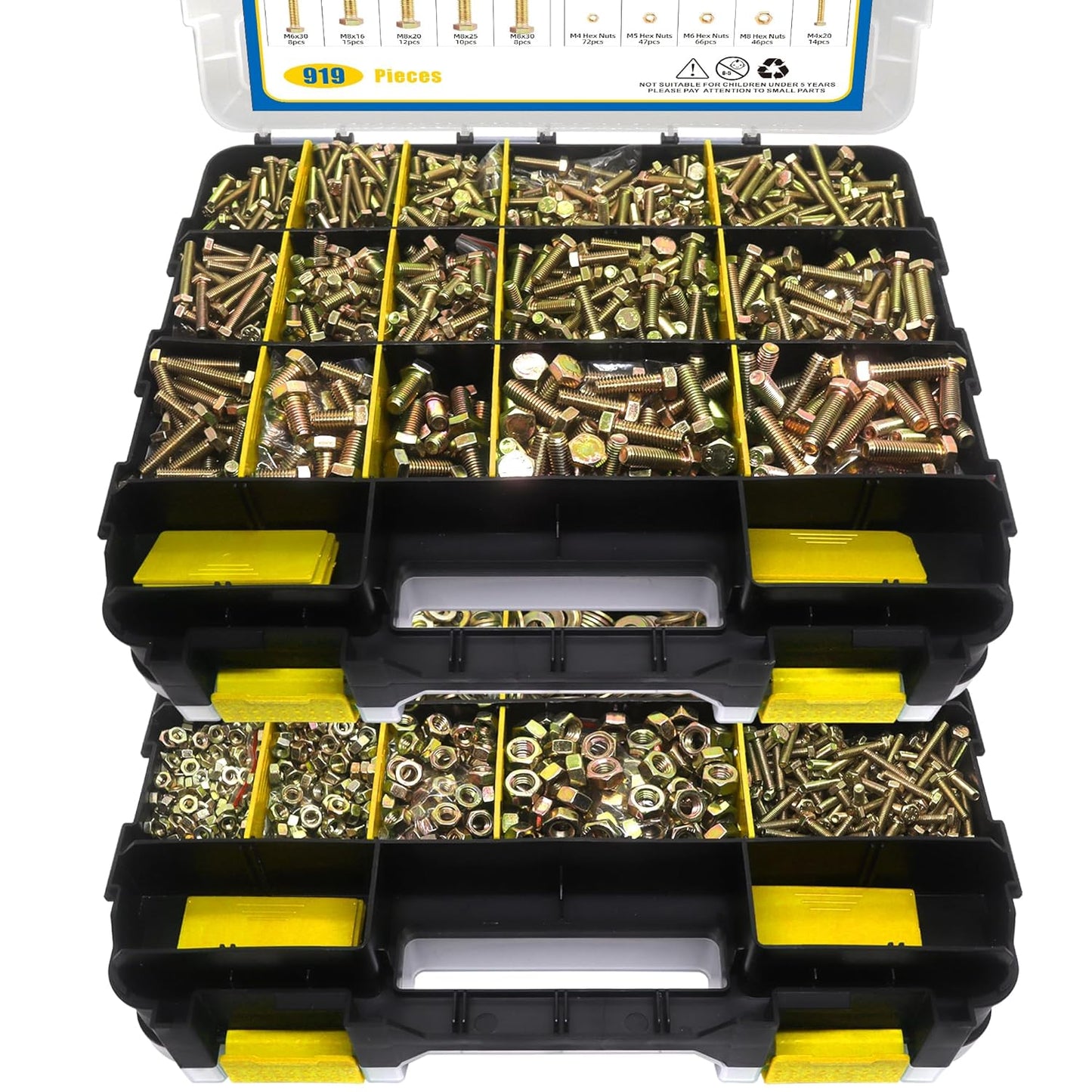 919 Pcs Grade 8.8 Metric Bolt Assortment for Heavy Duty Use