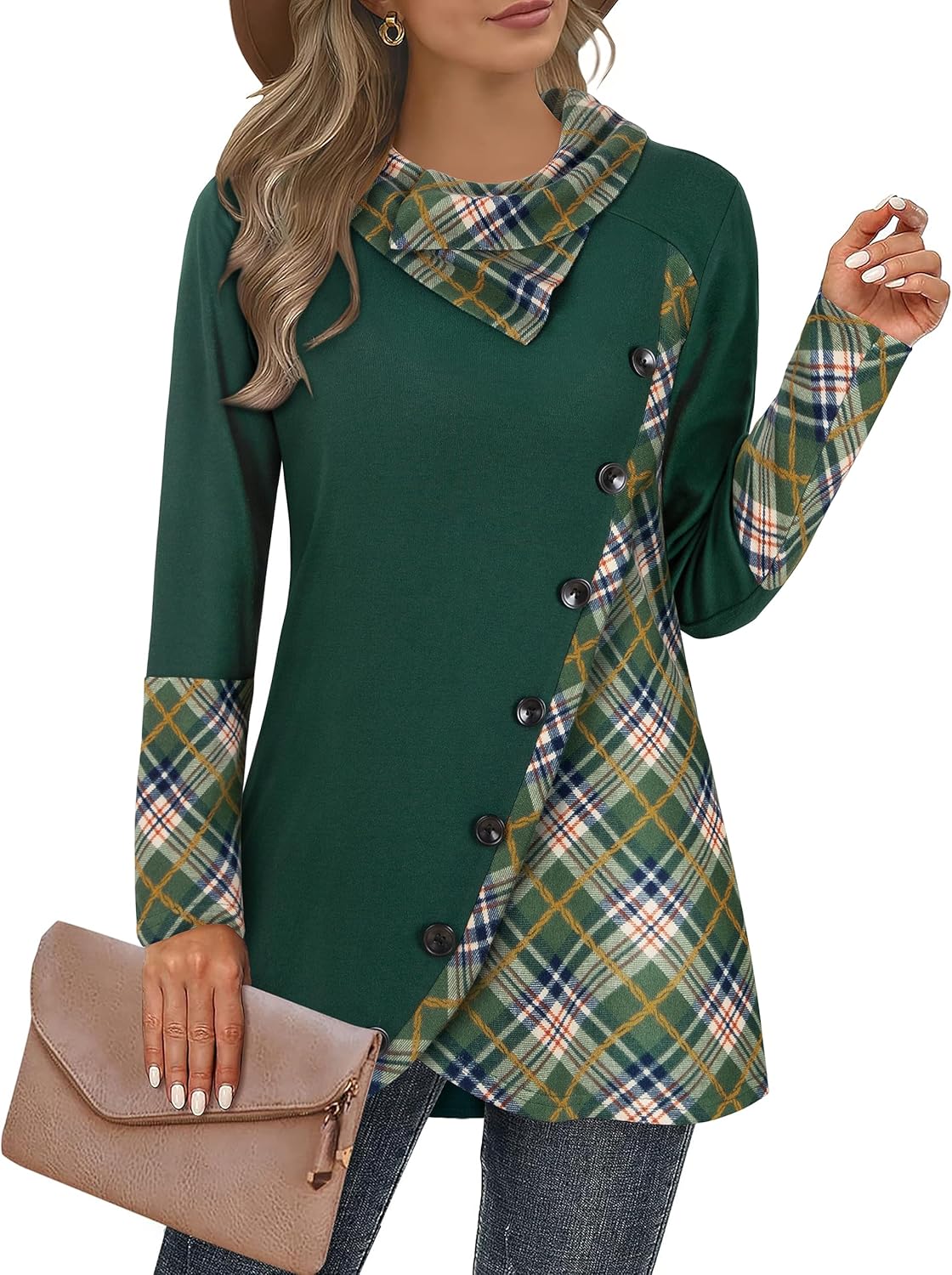 Cestyle Womens Fall Long Sleeve Cowl Neck Tunic Top Review