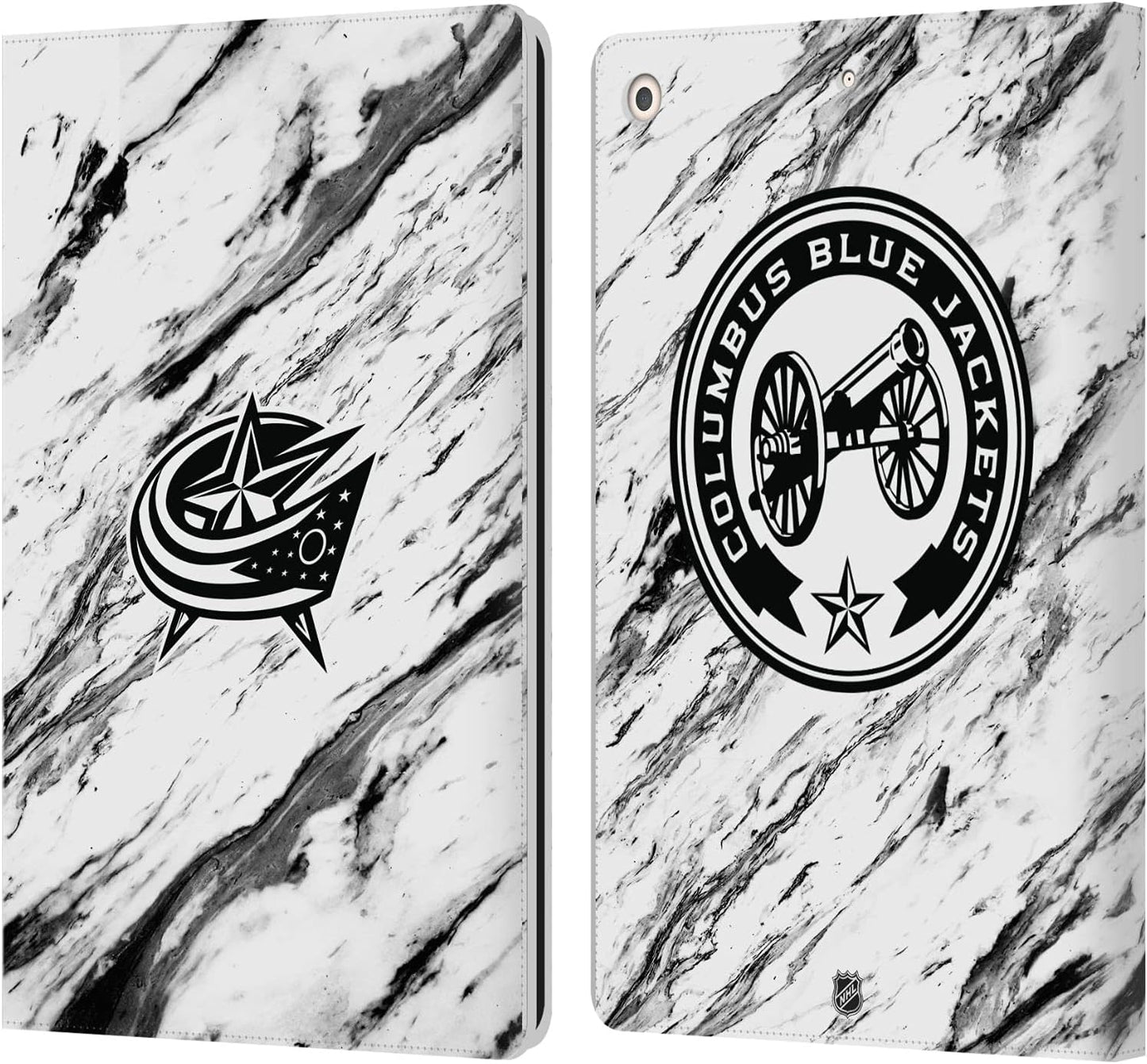 NHL Marble Columbus Blue Jackets Leather Wallet Case for iPad