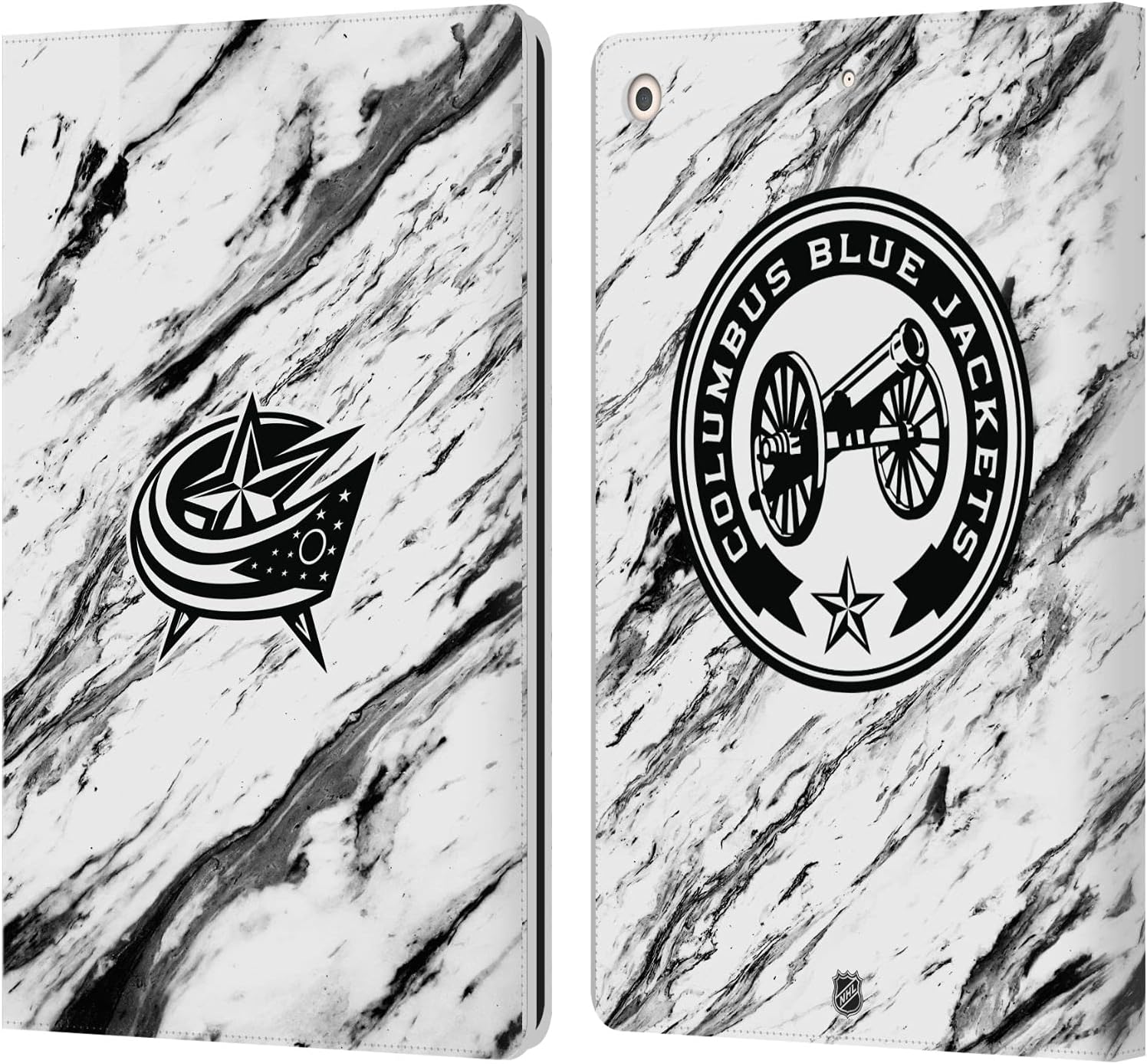 NHL Marble Columbus Blue Jackets Leather Wallet Case for iPad