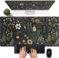 Dark Flower Desk Mat Floral Plants Mouse Pad XXL Desk Pad - Aesthetic