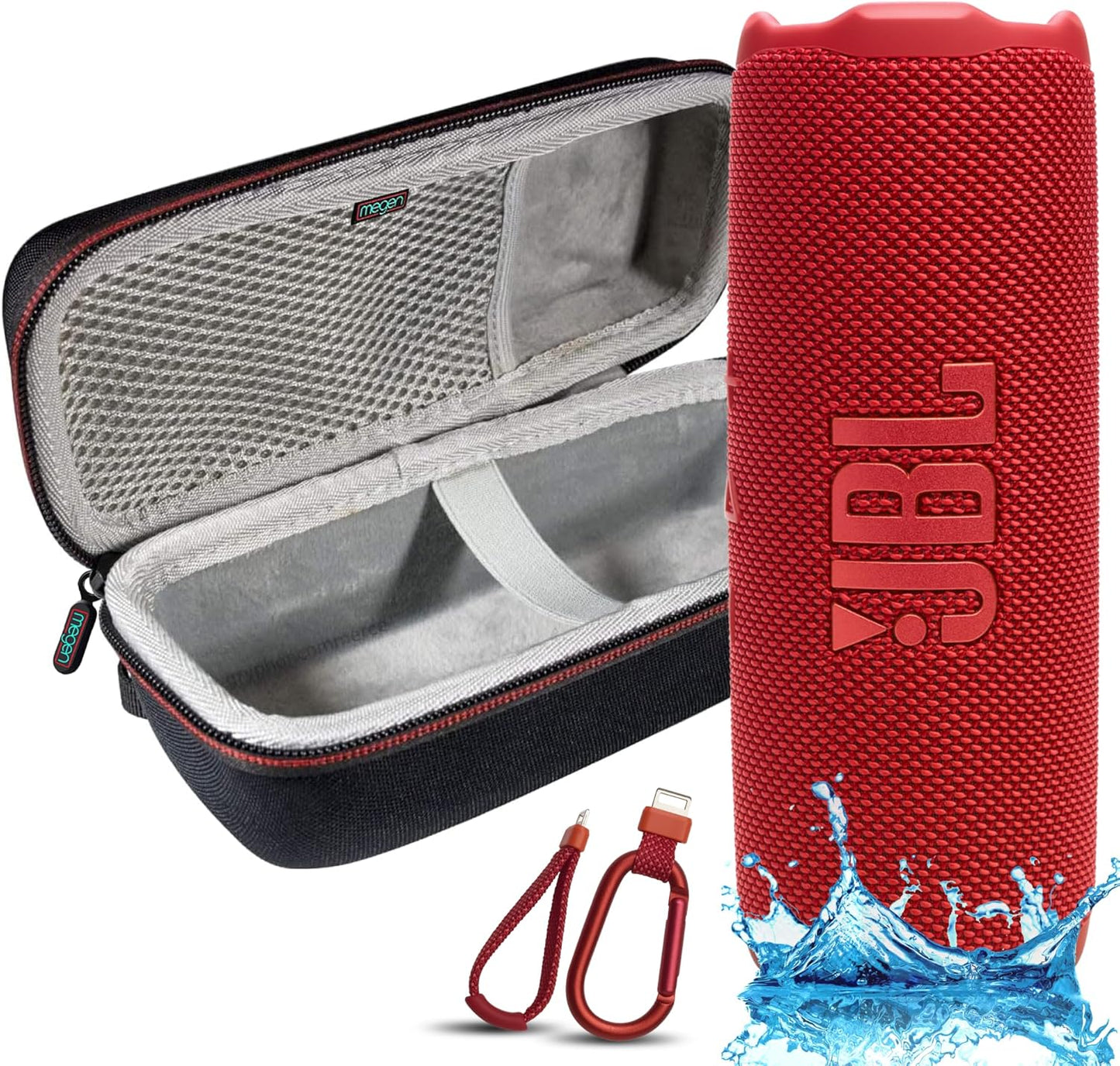 JBL Flip 7 Portable Bluetooth Speaker with Megen Case Bundle