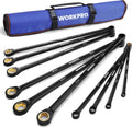 WORKPRO Extra Long Ratcheting Wrench Set, 10-Piece - Extra Reach