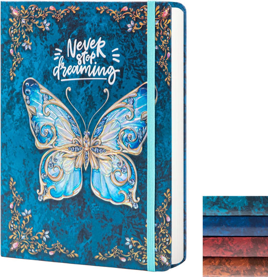 3D Butterfly Embossed Writing Journal - Elegant & Practical - 192 Lined Pages - 9 X 6.9