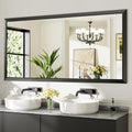 72x36 in Black Bathroom Mirror for Wall - Thick Metal Frame