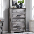 Farmhouse 5 Drawers Dresser Chest for Bedroom and Living Room