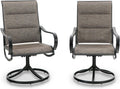 PHI VILLA Outdoor Swivel Patio Dining Chairs Set of 2 for Comfort