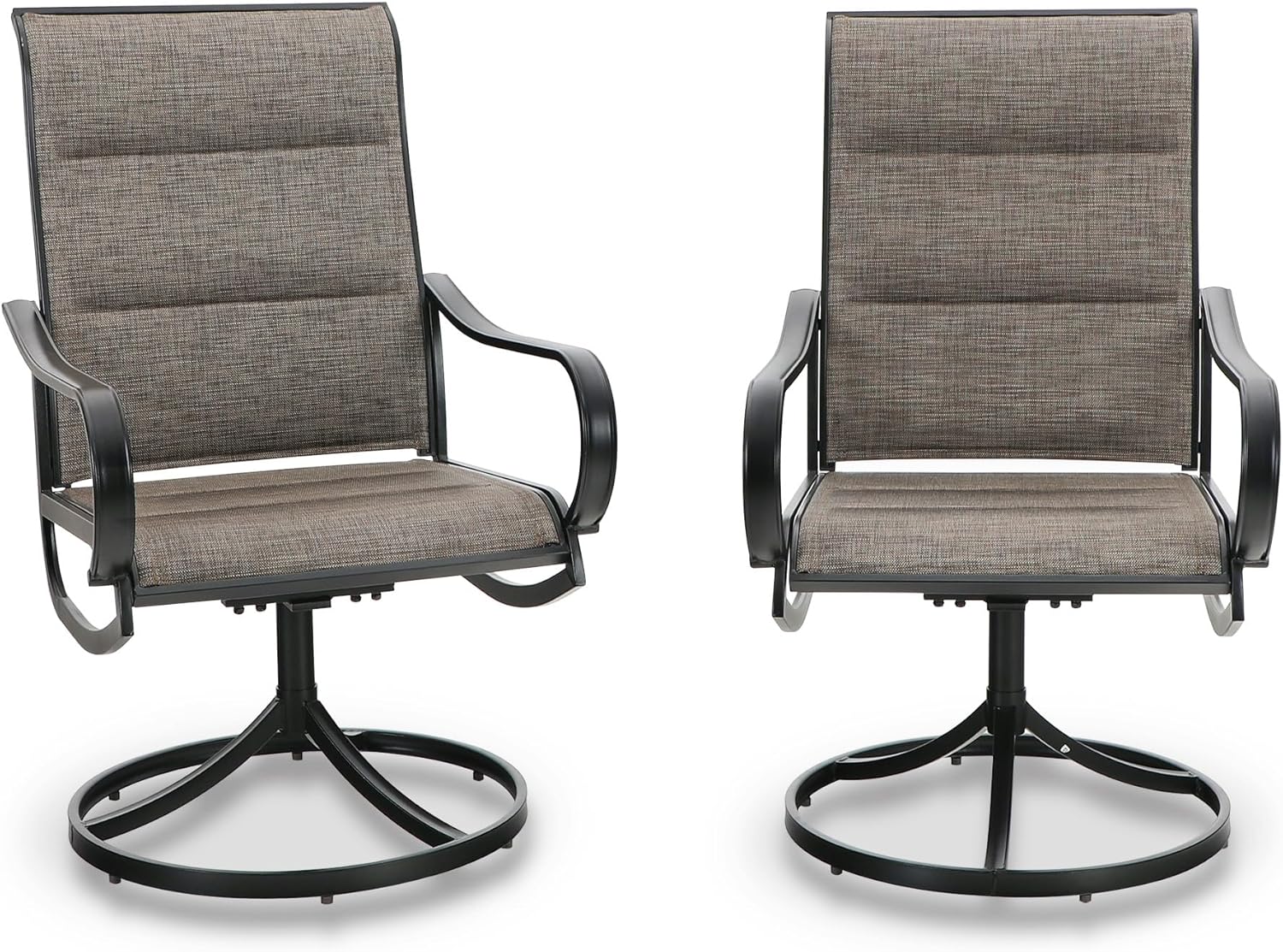 PHI VILLA Outdoor Swivel Patio Dining Chairs Set of 2 for Comfort