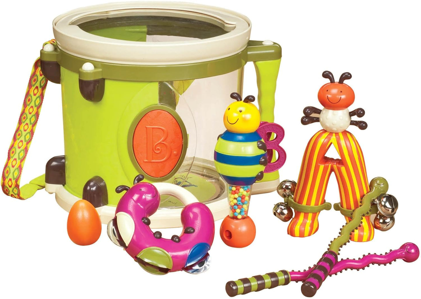 B. toys Parum Pum Pum Drum Set for Kids - Fun Musical Instruments