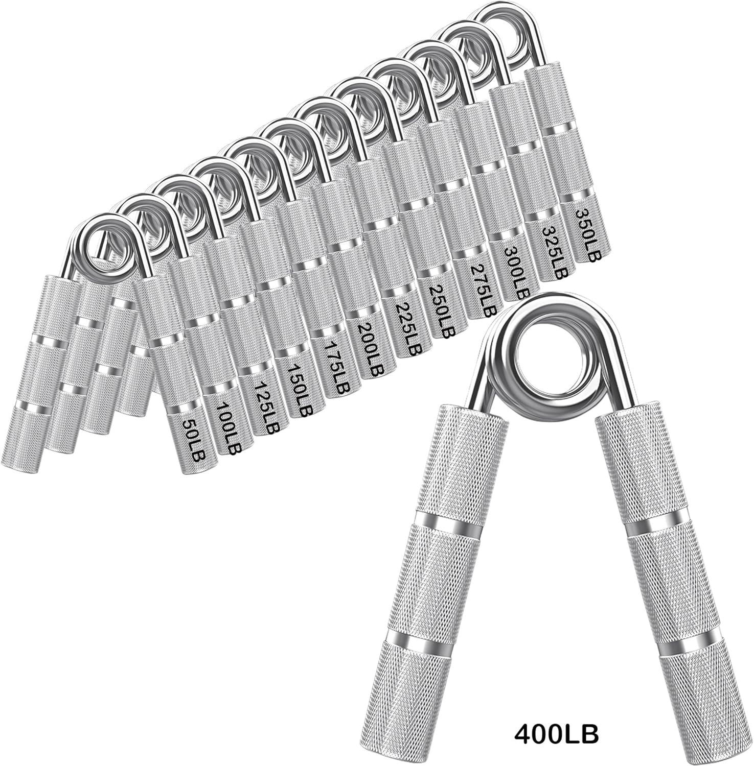 Silver Metal Hand Gripper Set for Ultimate Grip Strength Training