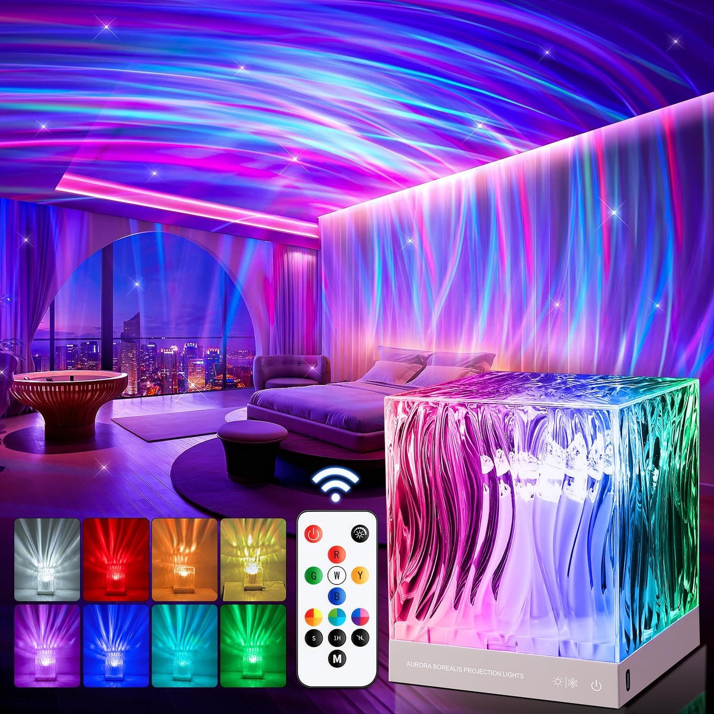 Galaxy Night Light Projector - 18 Colors Aurora