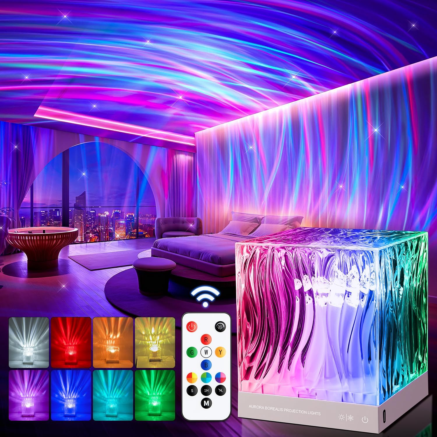 Galaxy Night Light Projector - 18 Colors Aurora