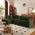 SoarFlash Chenille Sectional Sofa Green - Modular L-Shaped Comfort