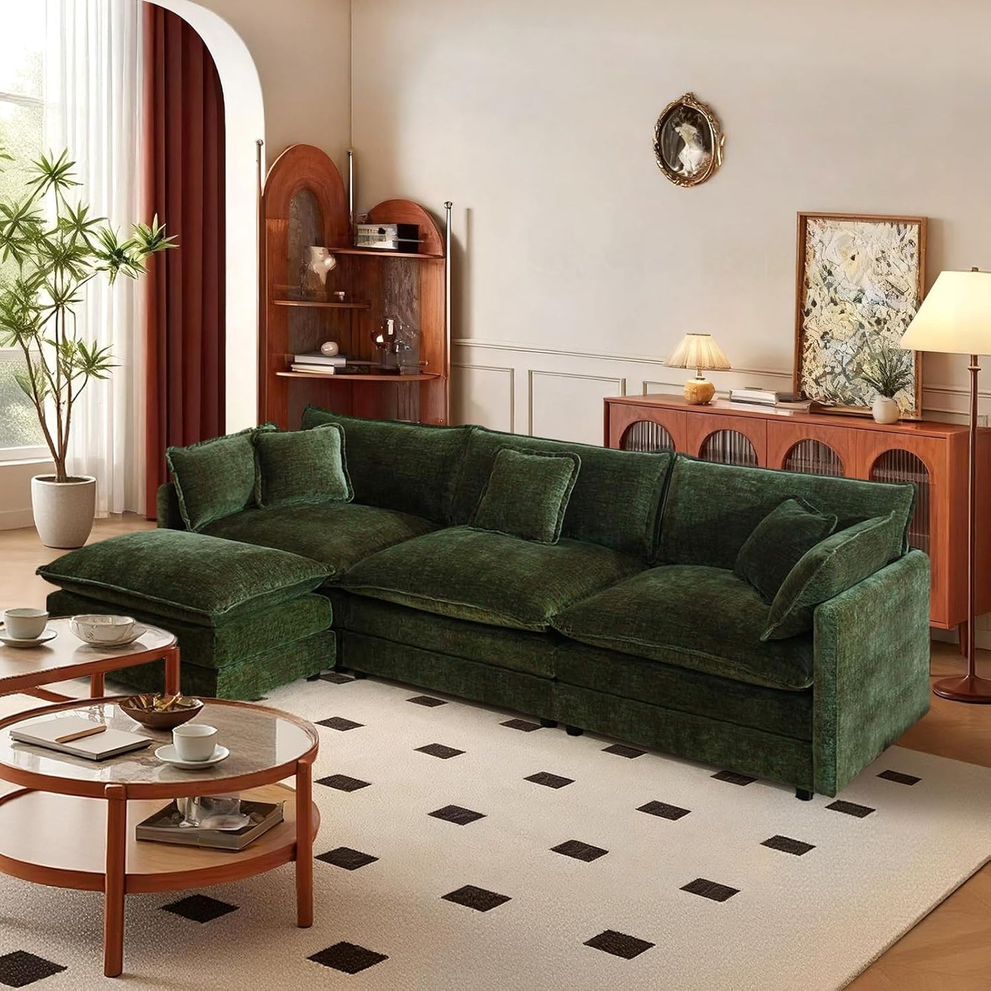 SoarFlash Chenille Sectional Sofa: Comfy L Shaped Modular Couch