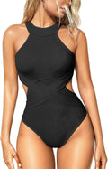One Piece Tummy Control Swimsuit - High Waisted Cross Wrap Fit