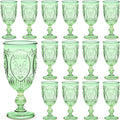 Plastic Goblets 7.5oz Vintage Embossed Wine Glasses - 24 Pack