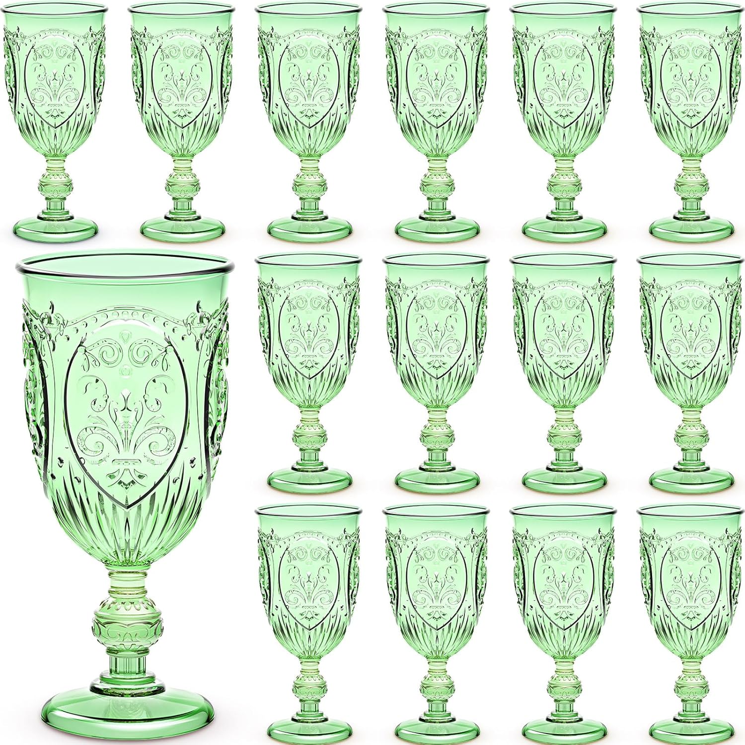 24 Pcs Vintage Plastic Goblets for Weddings and Parties