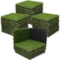 XLX TURF Artificial Grass Turf Tiles 36-Pack - Easy Drain Pet Flooring