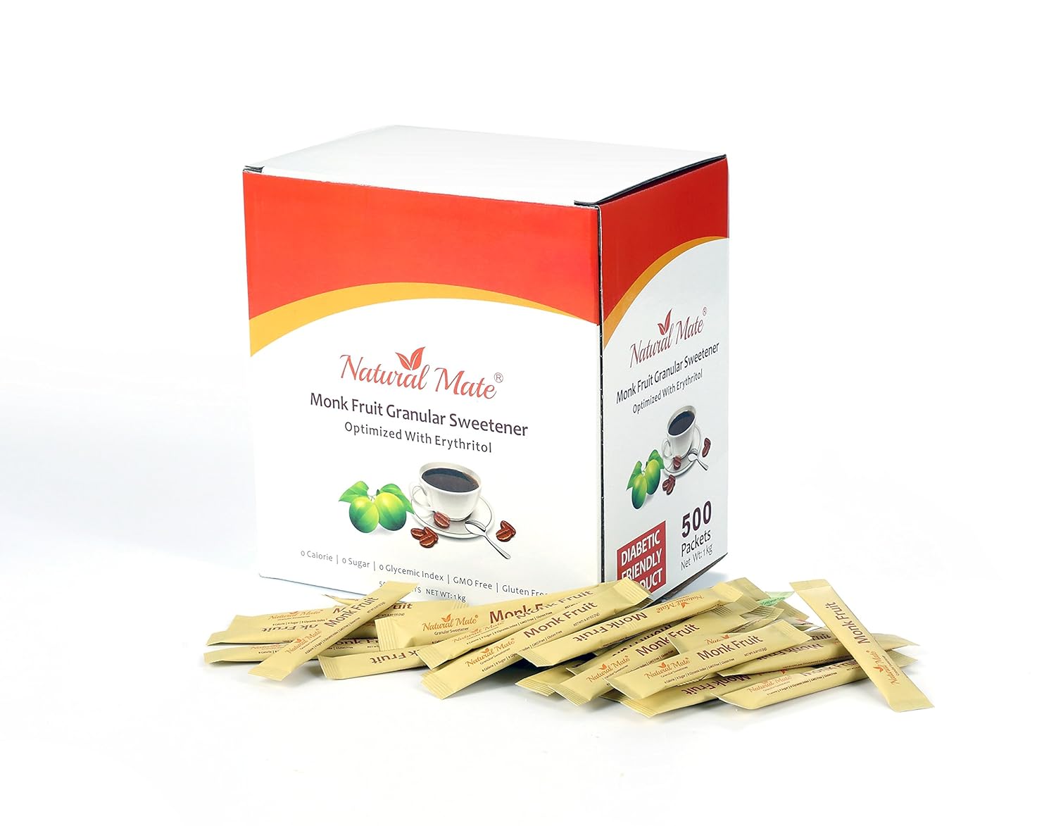 Natural Mate Monk Fruit Sweetener Packets for Healthy Living