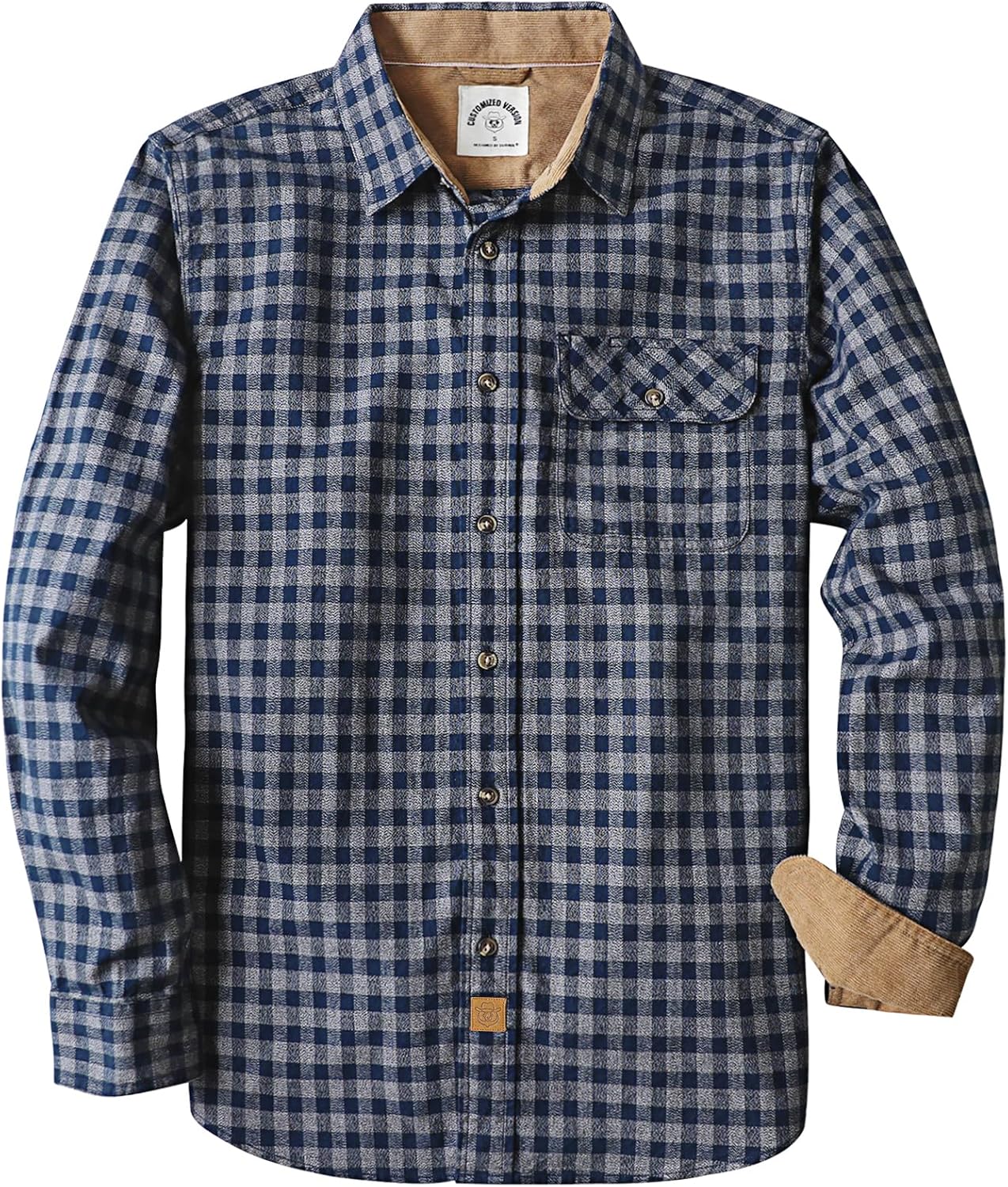 Dubinik Mens Flannel Shirts Long Sleeve Casual Button Down Style